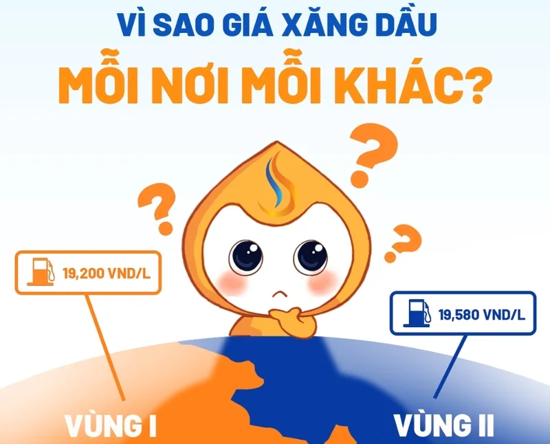 Giá xăng dầu có thể chênh lệch nhẹ giữa các vùng do chi phí vận chuyển và phân phối.